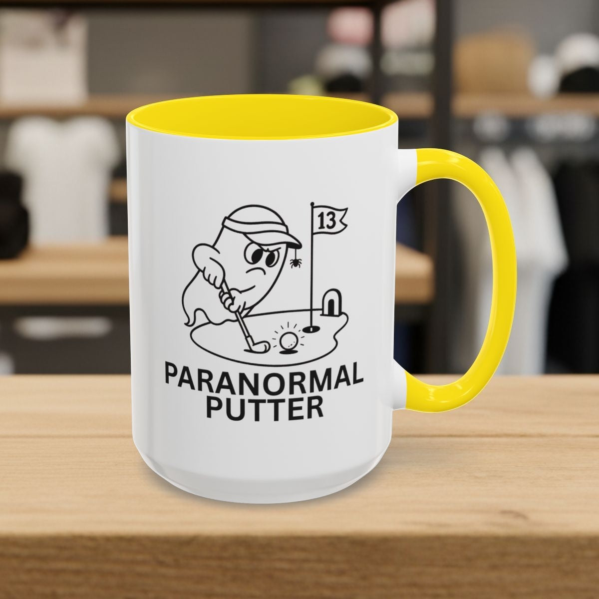 Paranormal Putter - Golf Mug - 15oz in Yellow