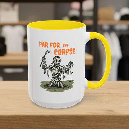 Par for the Corpse - Golf Mug - 15oz in Yellow