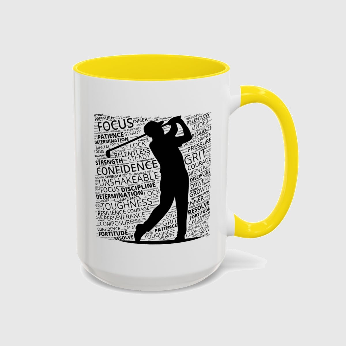 Unleash Your Mental Game (Male) - Golf Mug in Yellow