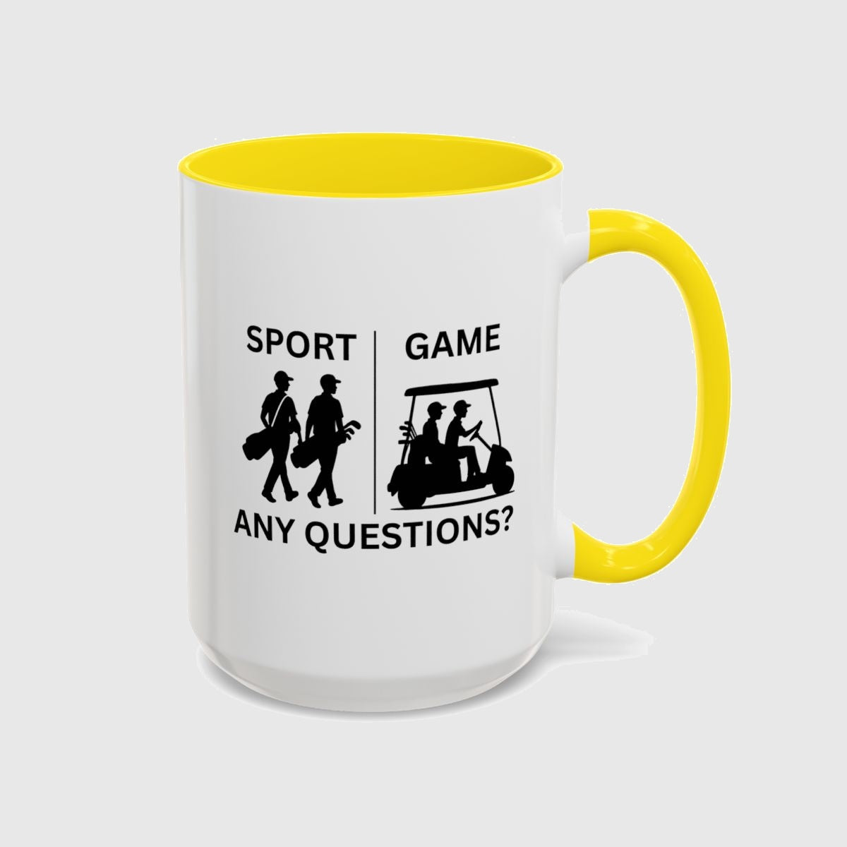 SPORT vs. GAME (Male) - Golf Mug in Yellow