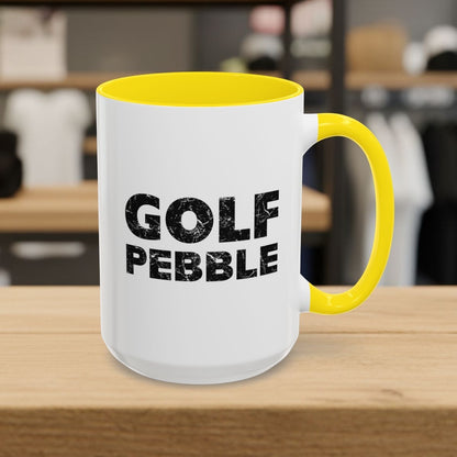 Golf Pebble - Golf Mug - 15oz in Yellow