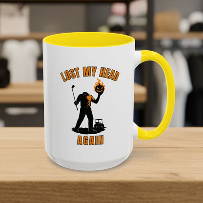 Lost My Head, Again - Golf Mug - 15oz in Yellow