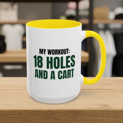 My Workout: 18 Holes - Golf Mug in Yellow