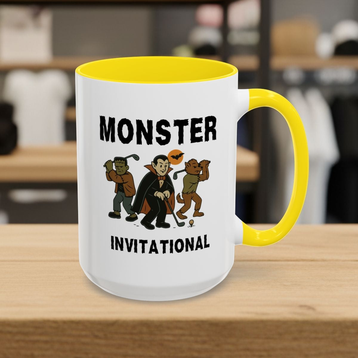Monster Invitational - Golf Mug - 15oz in Yellow