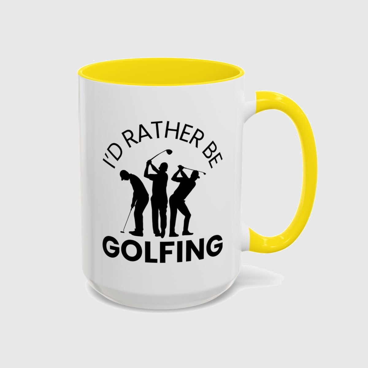 I'd Rather Be Golfing - Golf Mug in Yellow