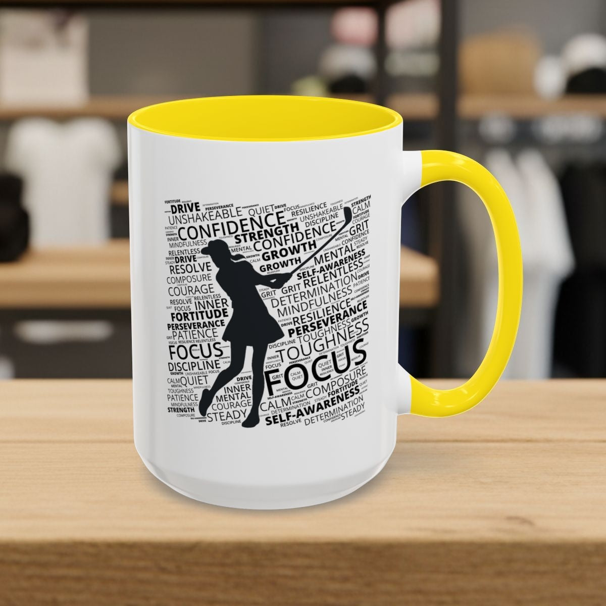 Unleash Your Mental Game (Female) - Golf Mug - 15oz in Yellow