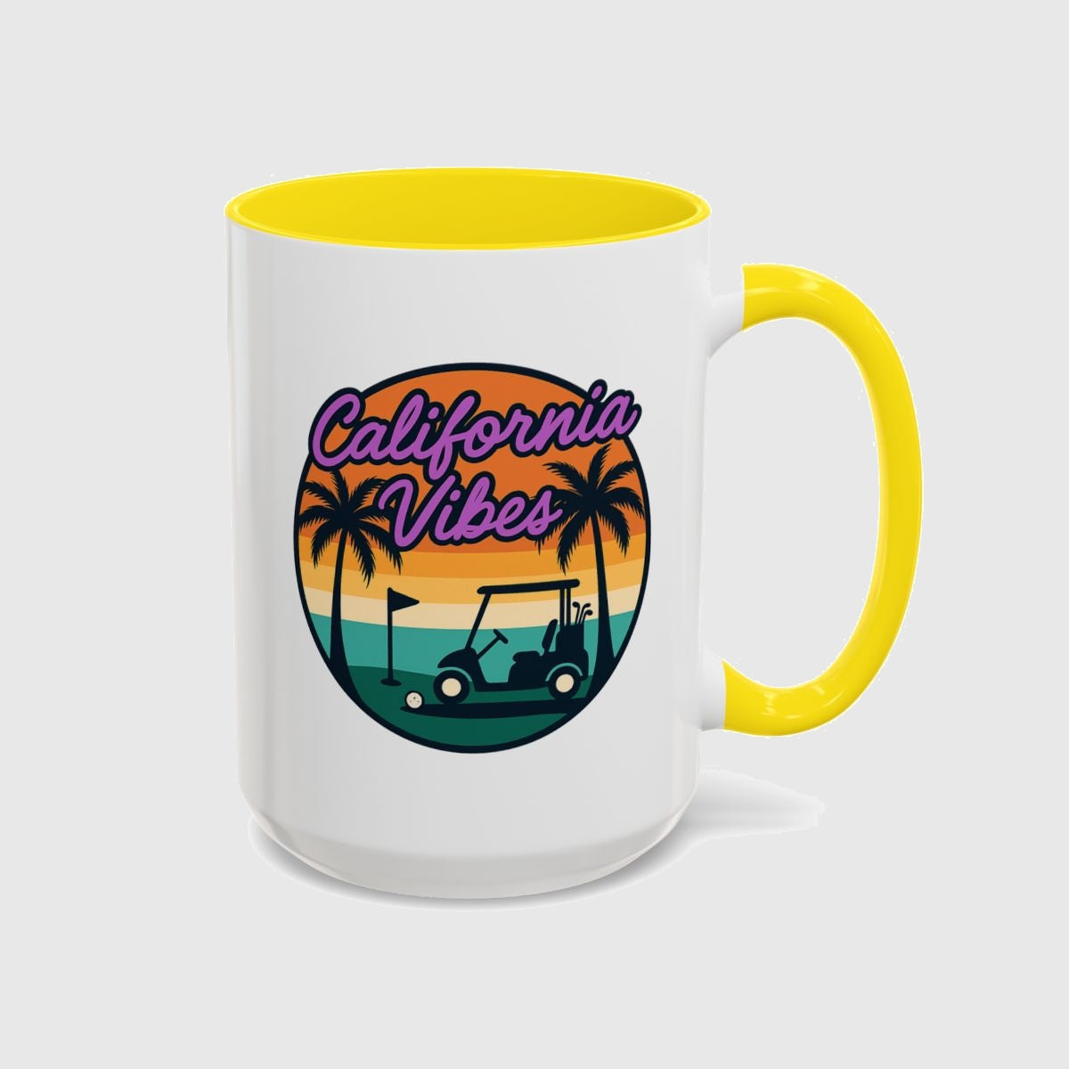 Golf Vibes - California Coast Edition - Golf Mug in Yellow