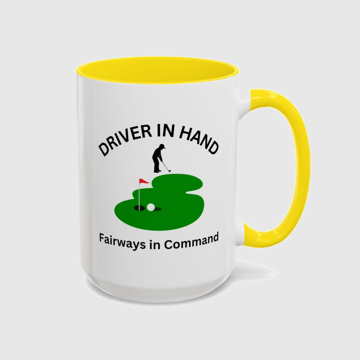 Driver in Hand - Fairways in Command (Male) - Golf Mug in Yellow