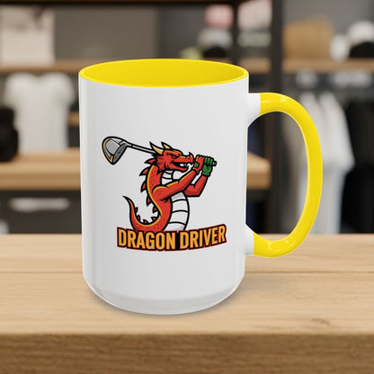 Dragon Driver - Golf Mug - 15oz in Yellow