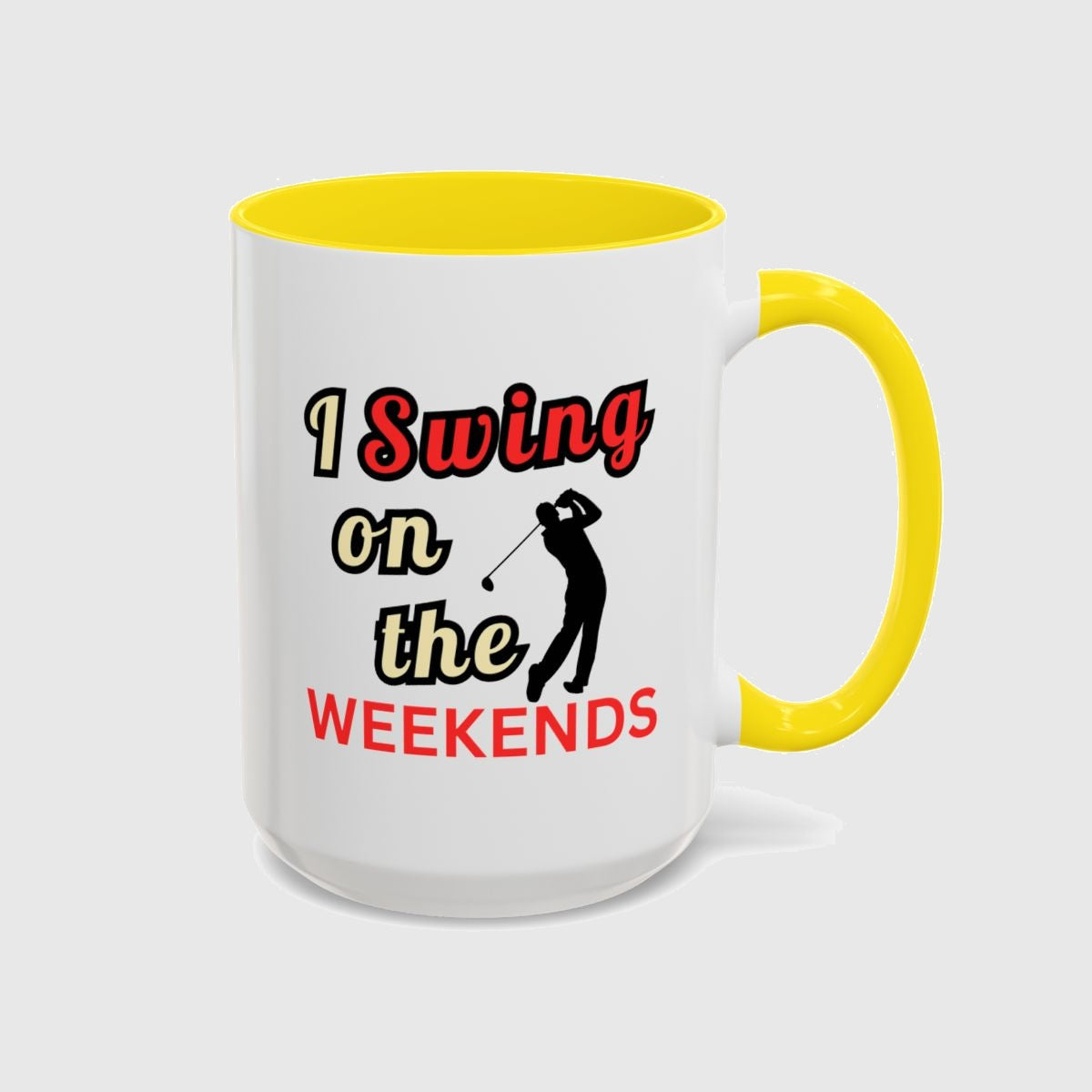 I Swing on the Weekends - Golf Mug in Yellow