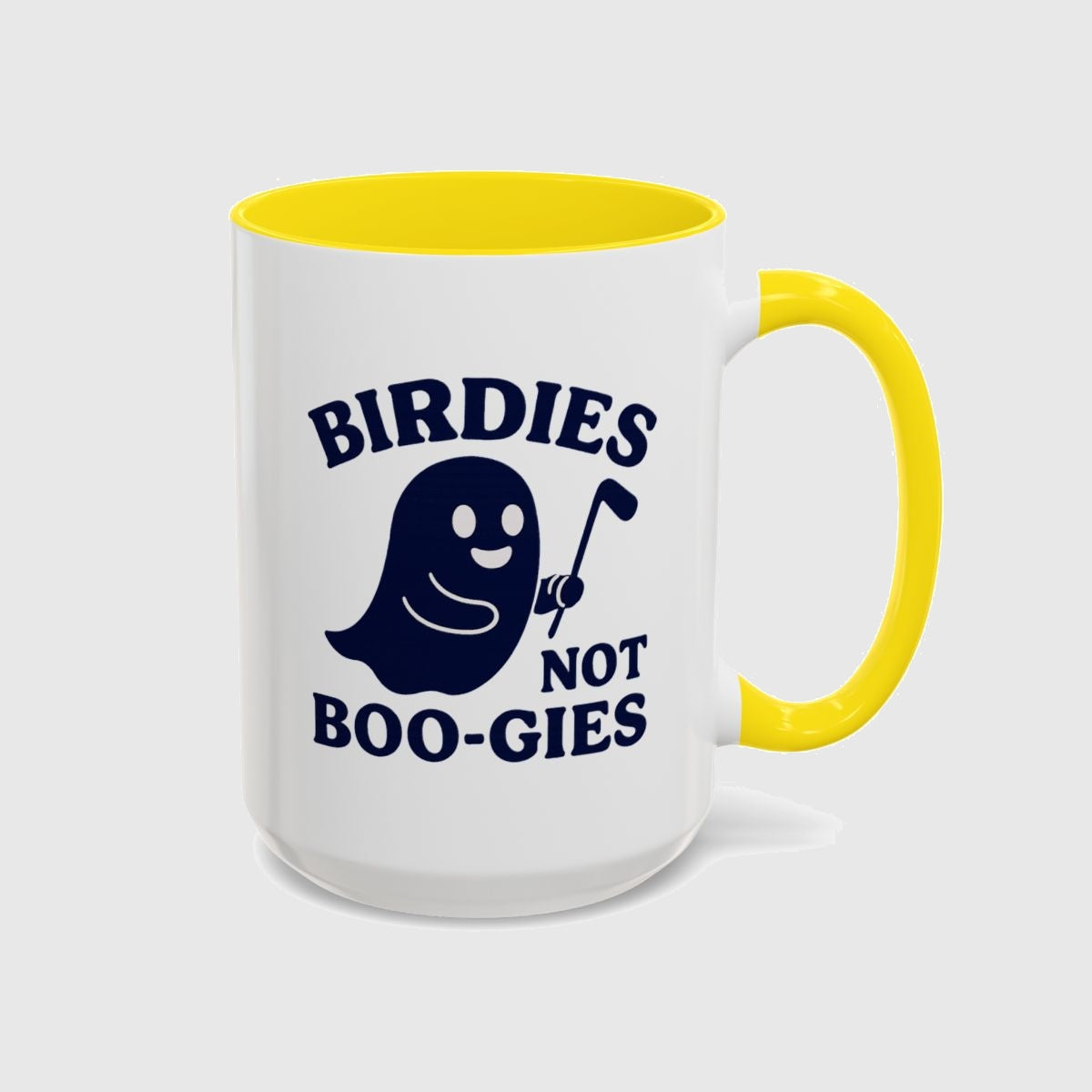 Birdies not BOO-GIES - Golf Mug in Yellow