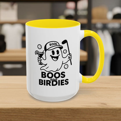 Boos and Birdies - Golf Mug - 15oz in Yellow