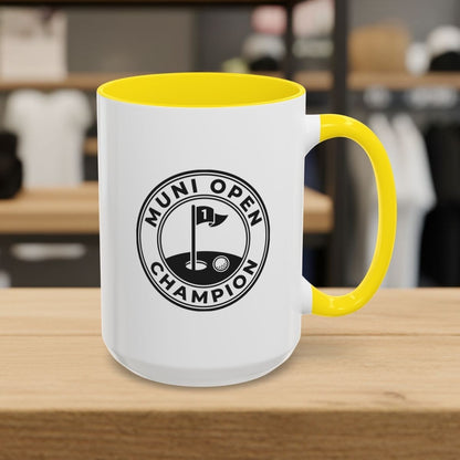 MUNI OPEN CHAMPION - MUNICIPAL GOLF COURSE MUG in Yellow