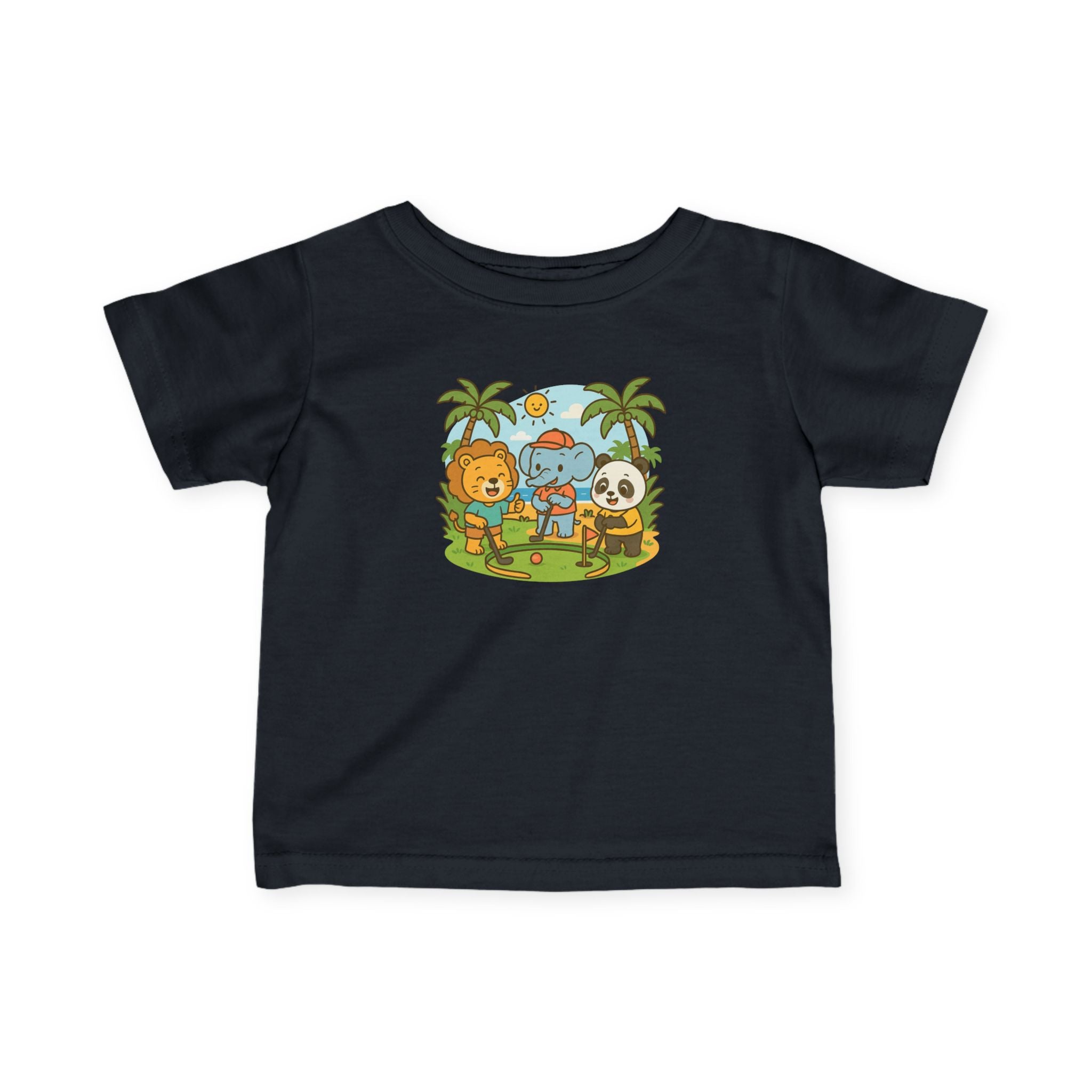 It's a zoo out here - Infant T-shirt in Black, great for casual wear. Find more fun golf focused products at oneforetheages.com