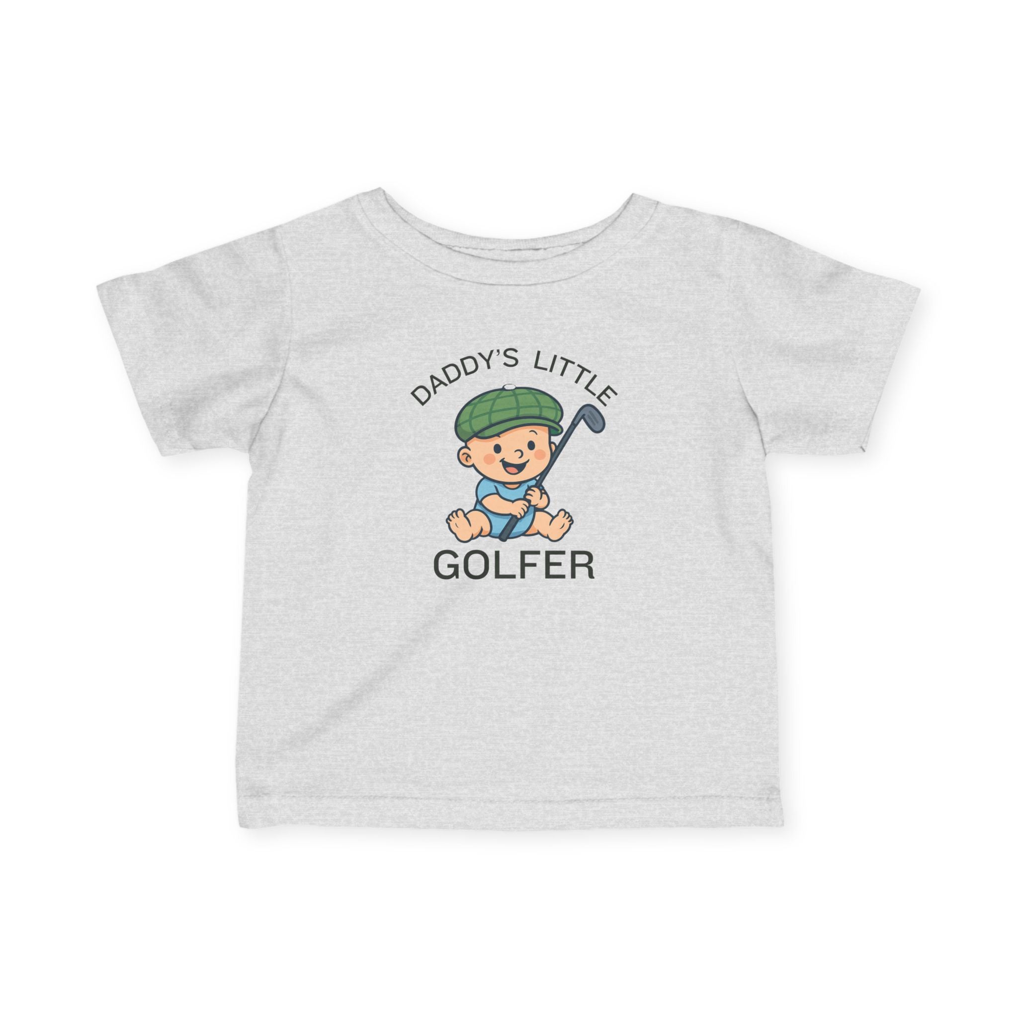 Daddy's Little Golfer - Infant Tee for boys in Heather, great for casual wear. Find more fun golf focused products at oneforetheages.com