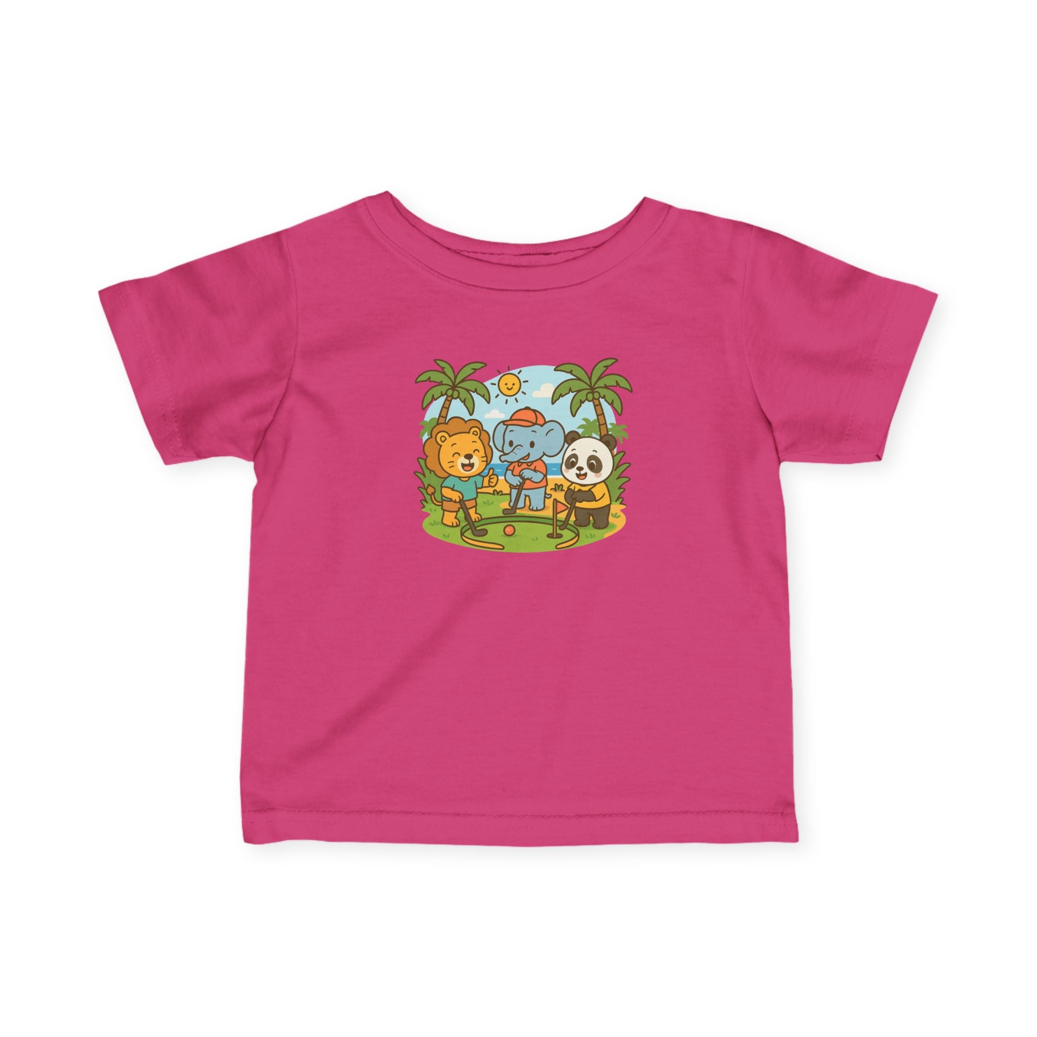 It's a zoo out here - Infant T-shirt in Hot Pink, great for casual wear. Find more fun golf focused products at oneforetheages.com