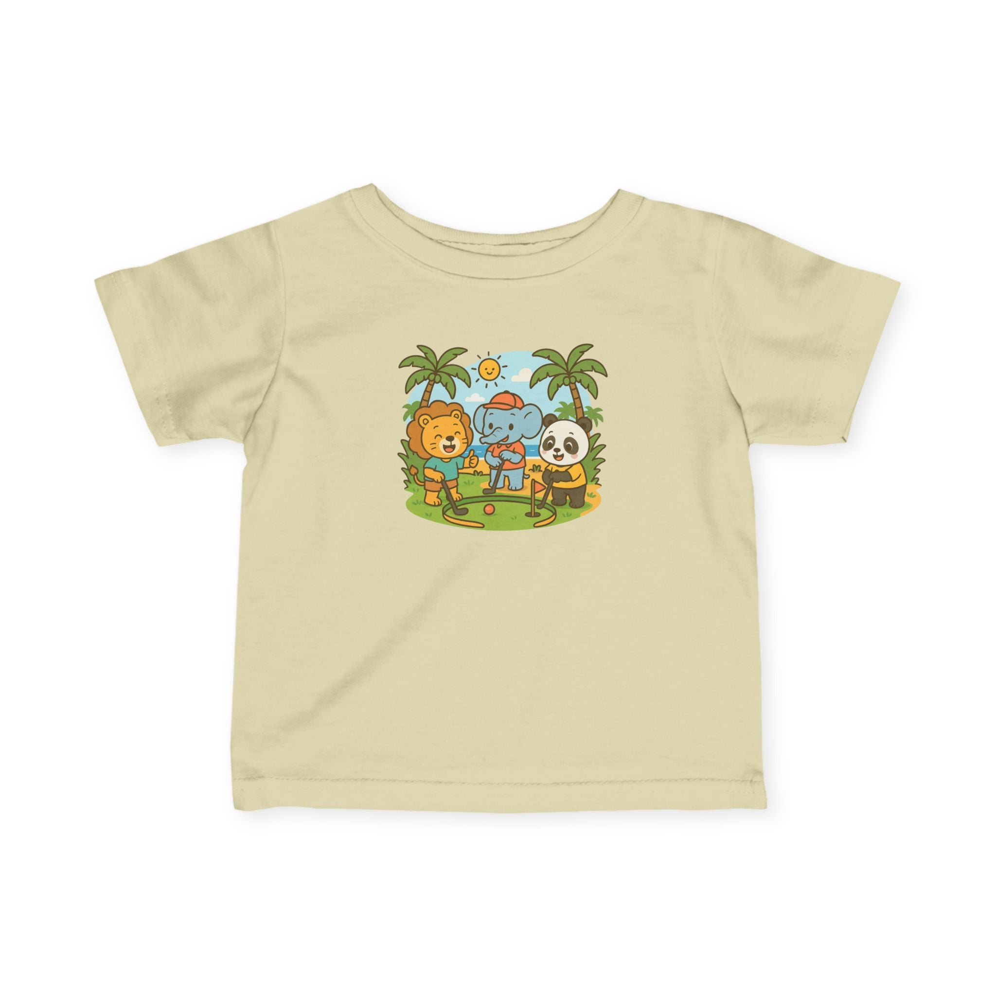 It's a zoo out here - Infant T-shirt in Natural, great for casual wear. Find more fun golf focused products at oneforetheages.com