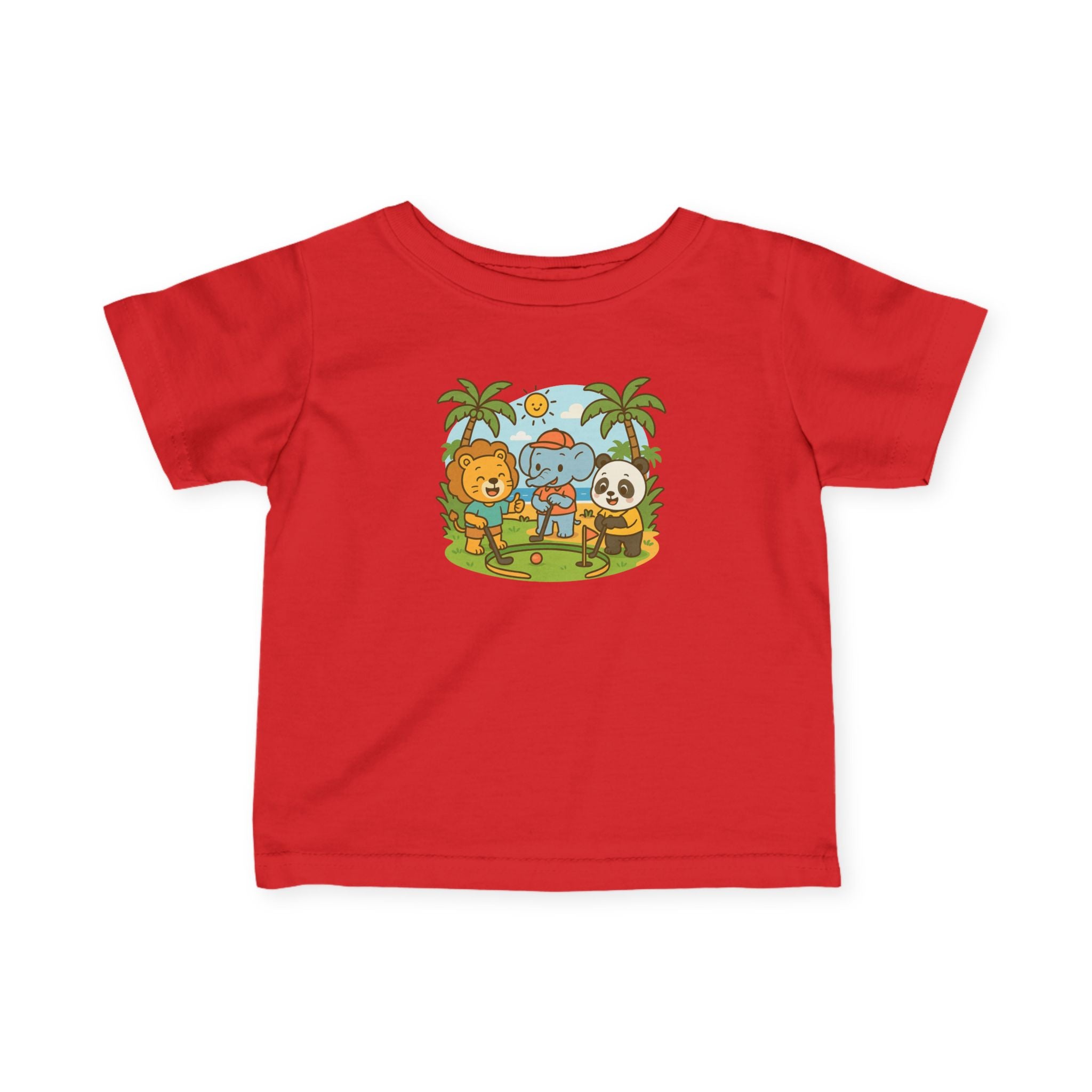 It's a zoo out here - Infant T-shirt in Red, great for casual wear. Find more fun golf focused products at oneforetheages.com
