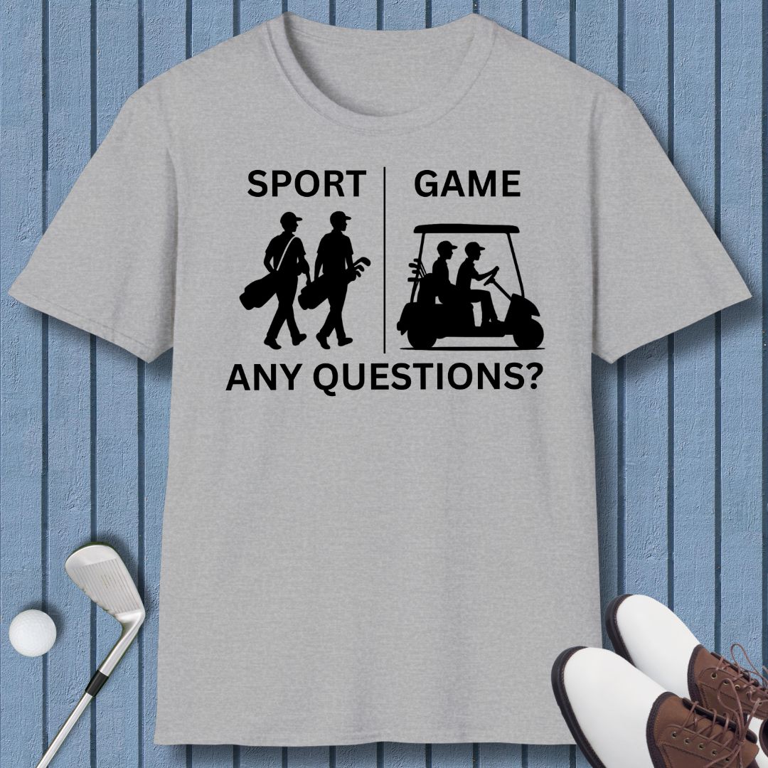 SPORT vs. GAME - Male in Sport Grey, great for casual wear. Find more fun golf focused products at oneforetheages.com