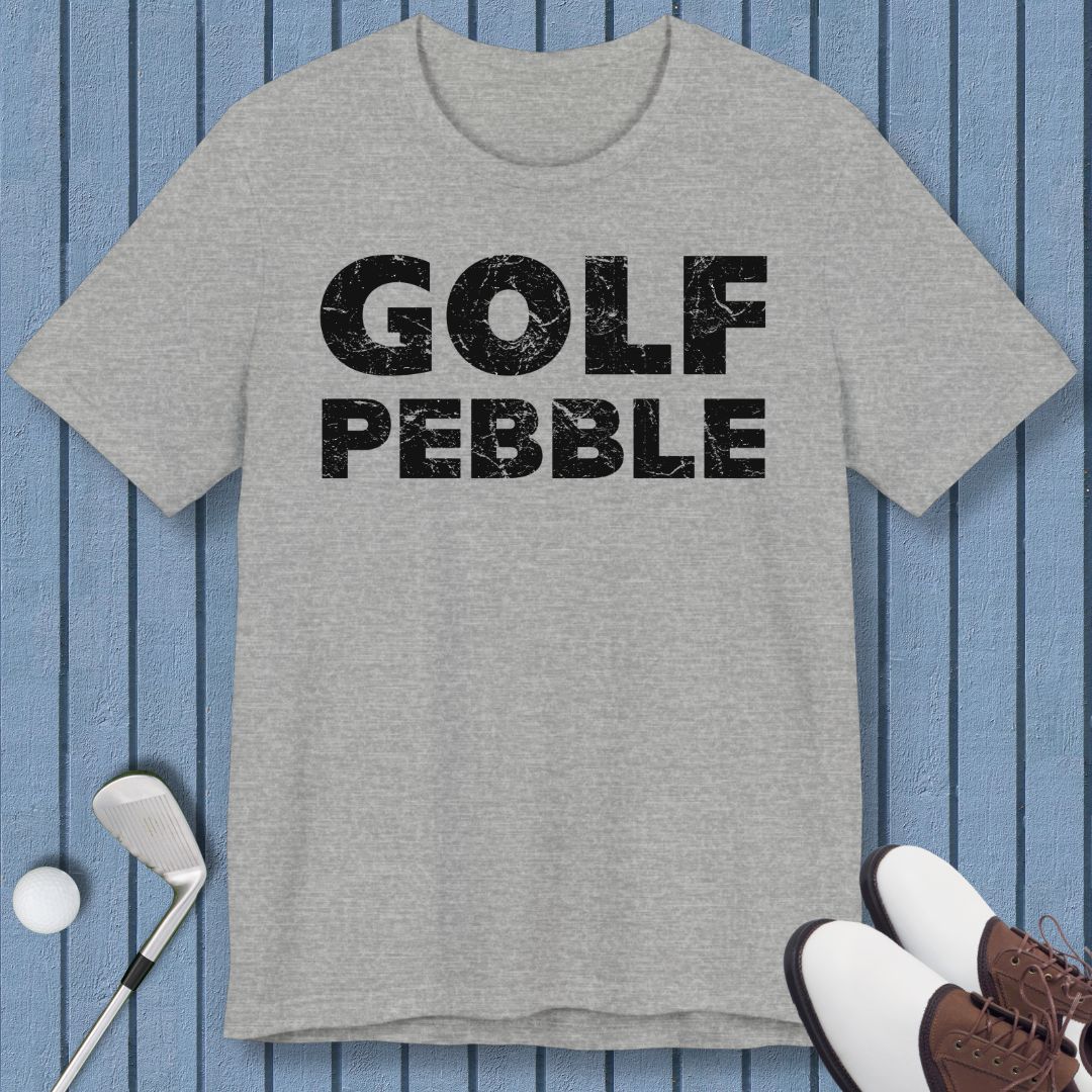 Golf Pebble - T-shirt in Athletic Heather, great for casual wear. Find more fun golf focused products at oneforetheages.com