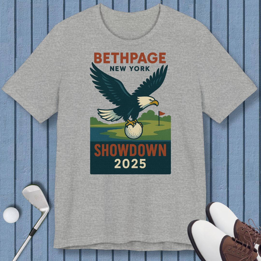 Bethpage Golf 2025 - Eagle - T-shirt in Athletic Heather, great for casual wear. Find more fun golf focused products at oneforetheages.com