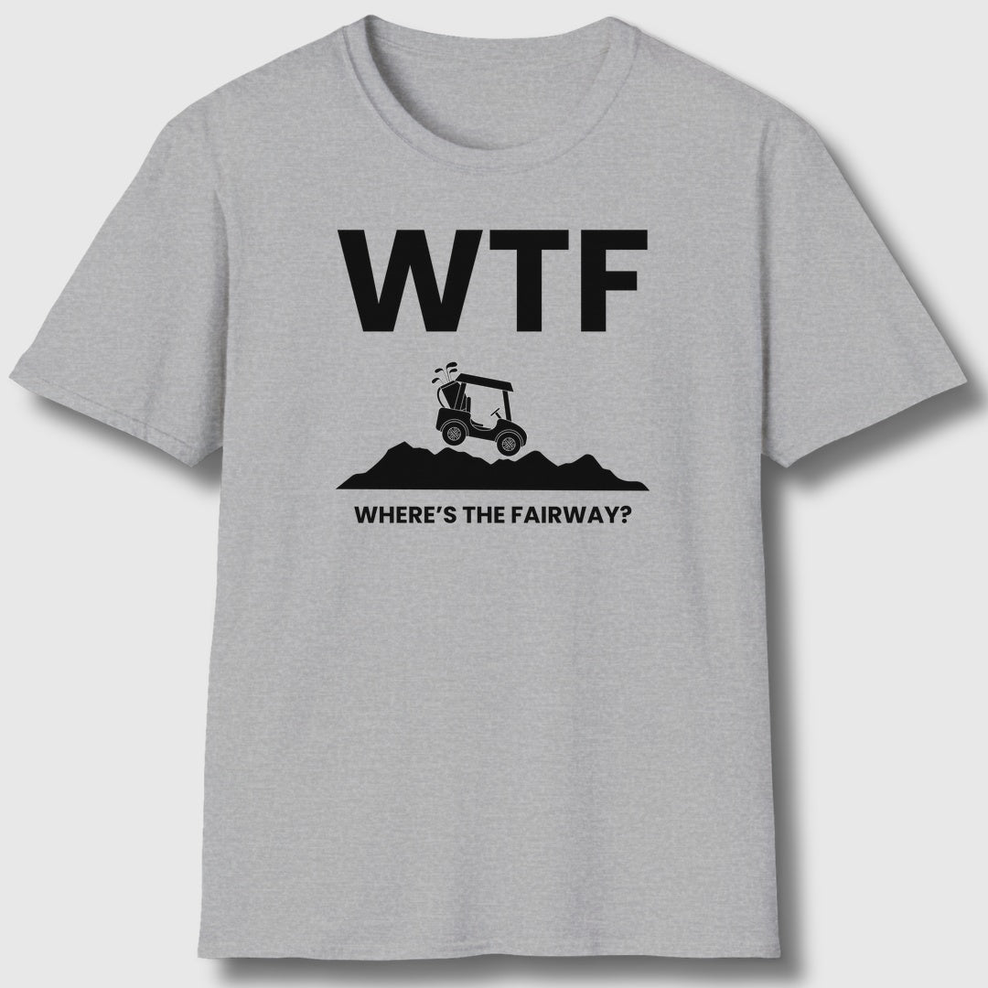 WTF - Where's the Fairway - Adult Golf T-Shirt in Athletic Heather