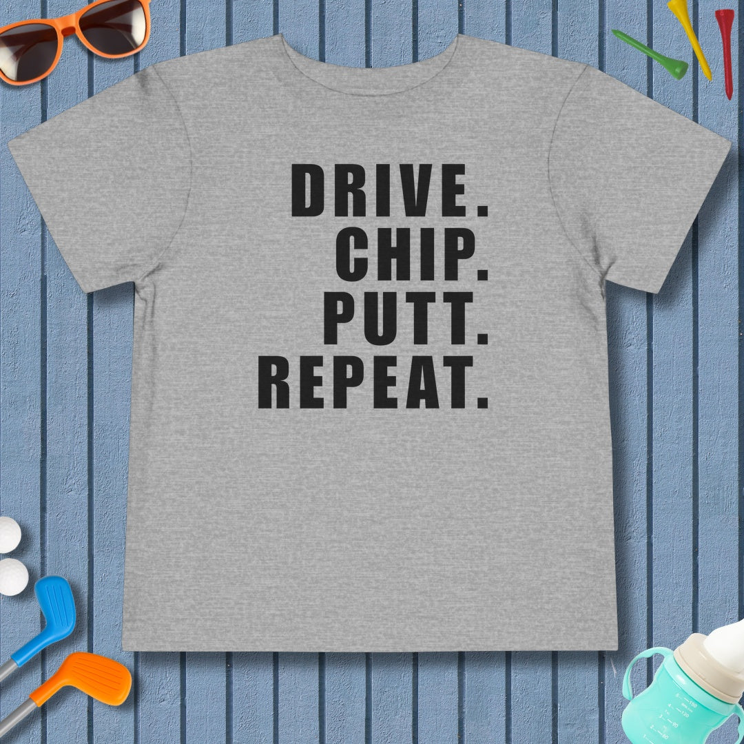 DRIVE CHIP PUTT REPEAT - Toddler Golf T-Shirt in Athletic Heather