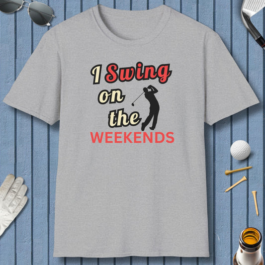 I Swing on the Weekends - Adult Golf T-Shirt in Sport Grey