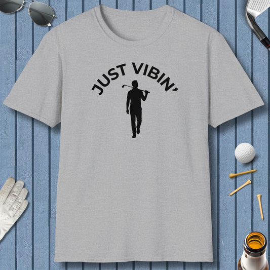 Just Vibin' - Adult Golf T-Shirt in Athletic Heather