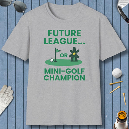 Future League or Mini-Golf Champion - Adult Golf T-Shirt in Sport Grey