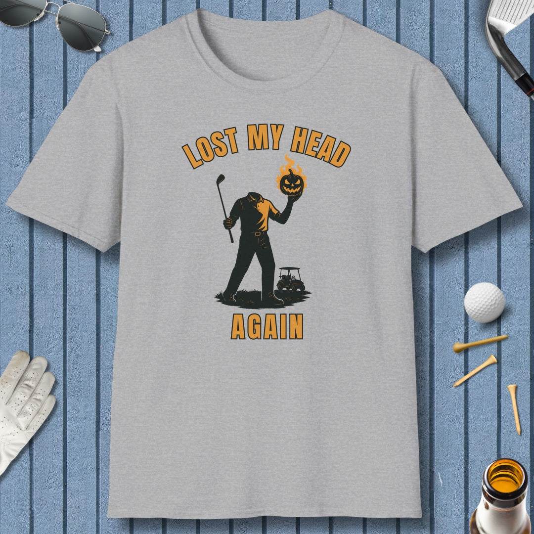 Lost My Head, Again - Adult Golf T-Shirt in Sport Grey