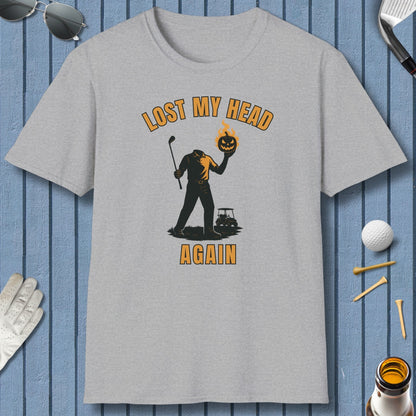 Lost My Head, Again - Adult Golf T-Shirt in Sport Grey