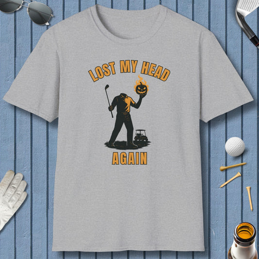 Lost My Head, Again - Adult Golf T-Shirt in Sport Grey