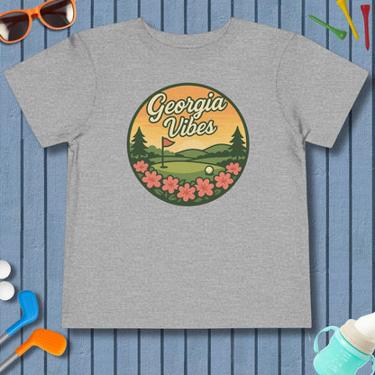 Golf Vibes - Georgia Azalea Edition - Toddler Golf T-Shirt in Athletic Heather