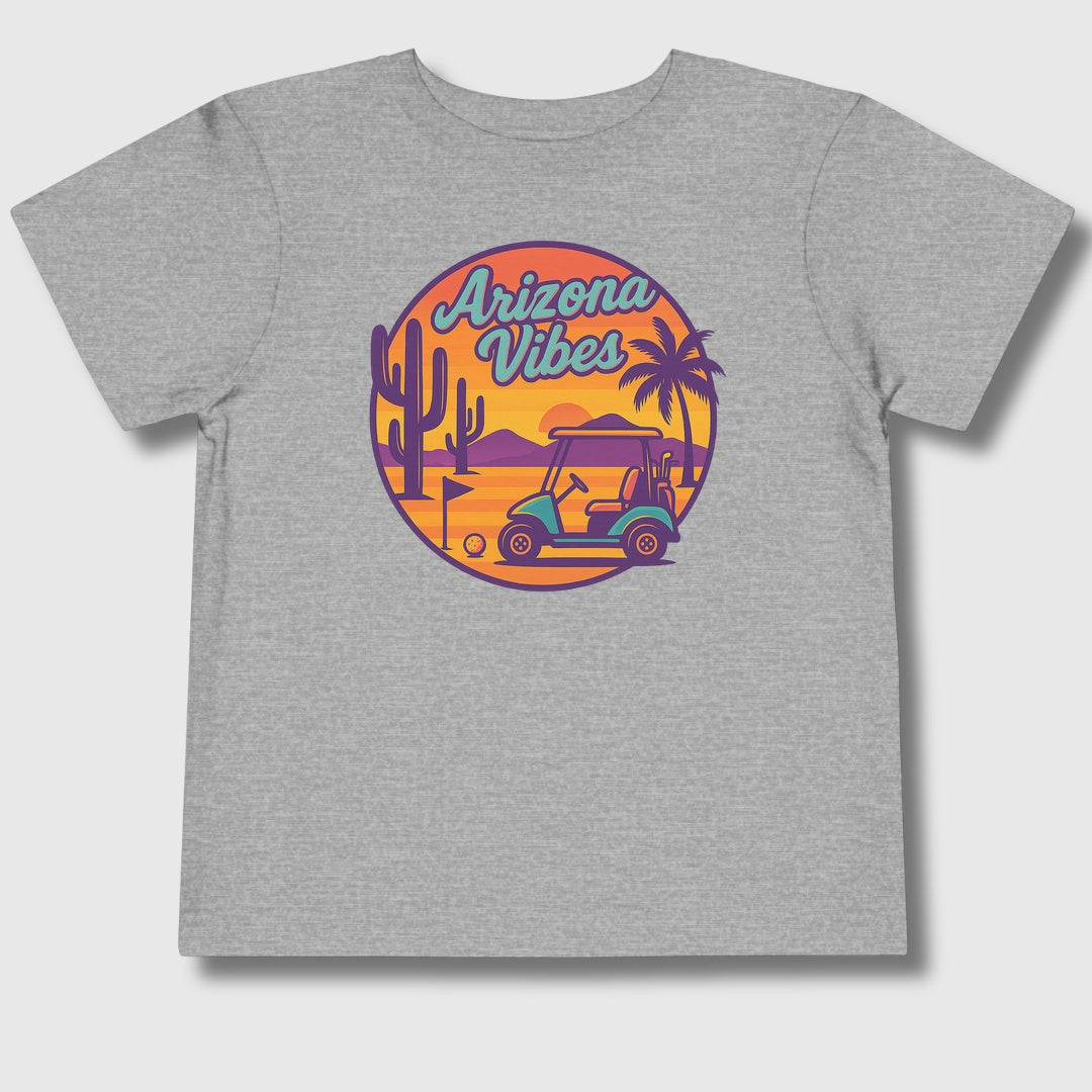 Golf Vibes - Arizona - Desert Edition Golf Destination - Toddler Golf T-Shirt in Athletic Heather