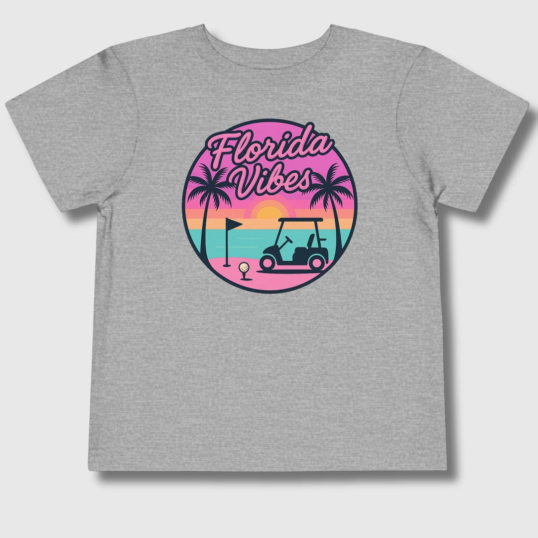 Golf Vibes - Florida Sunshine Edition - Toddler Golf T-Shirt in Athletic Heather