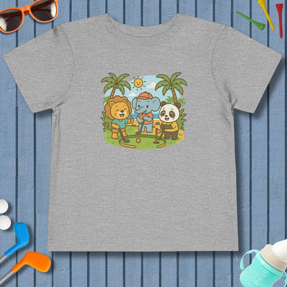 It's a zoo out here - Toddler Golf T-Shirt in Athletic Heather