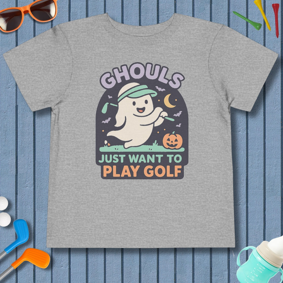 Ghouls Just Wanna Play Golf - Toddler Golf T-Shirt in Athletic Heather