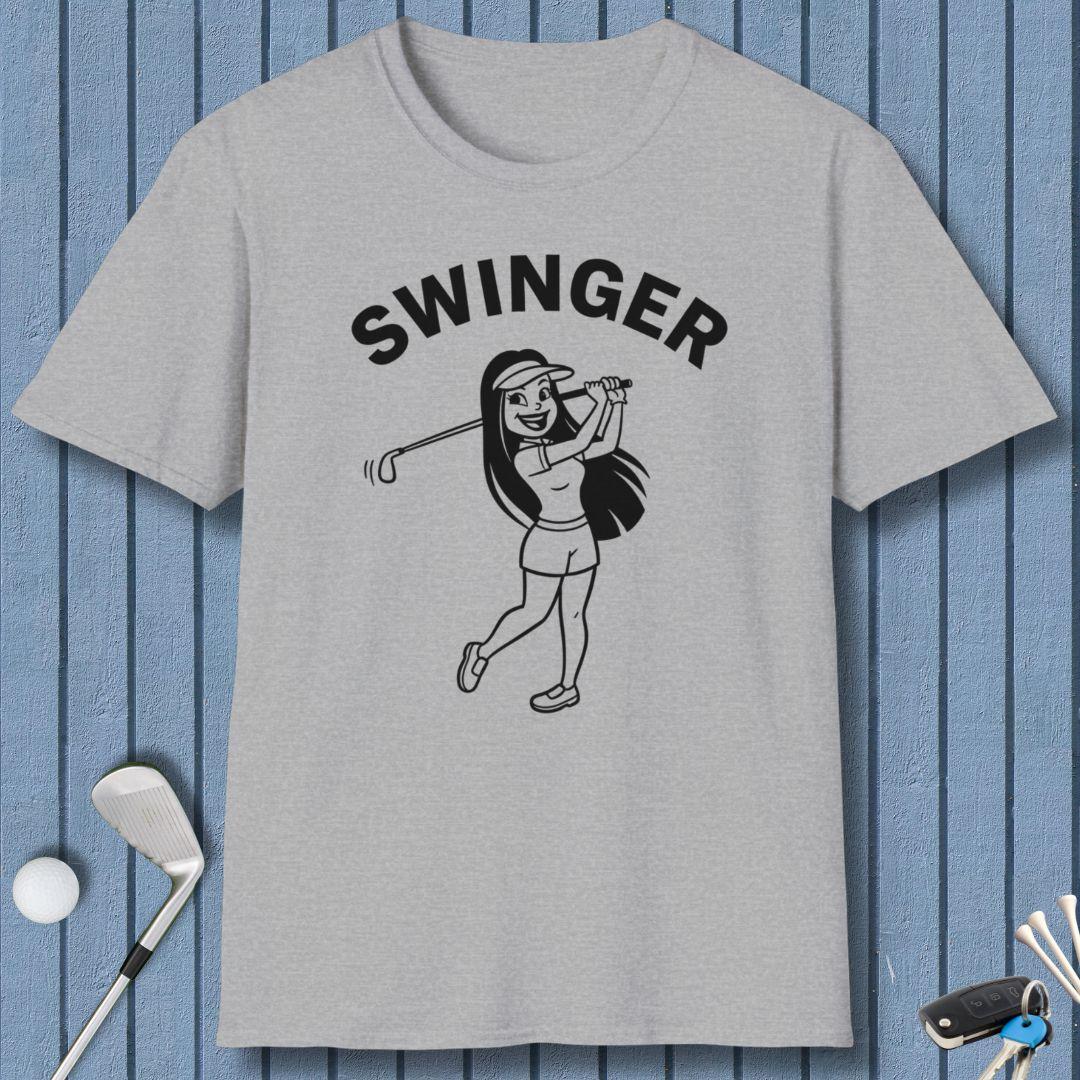 Retro “Swinger” Women’s Golf T-Shirt – Funny Vintage Golf Design
