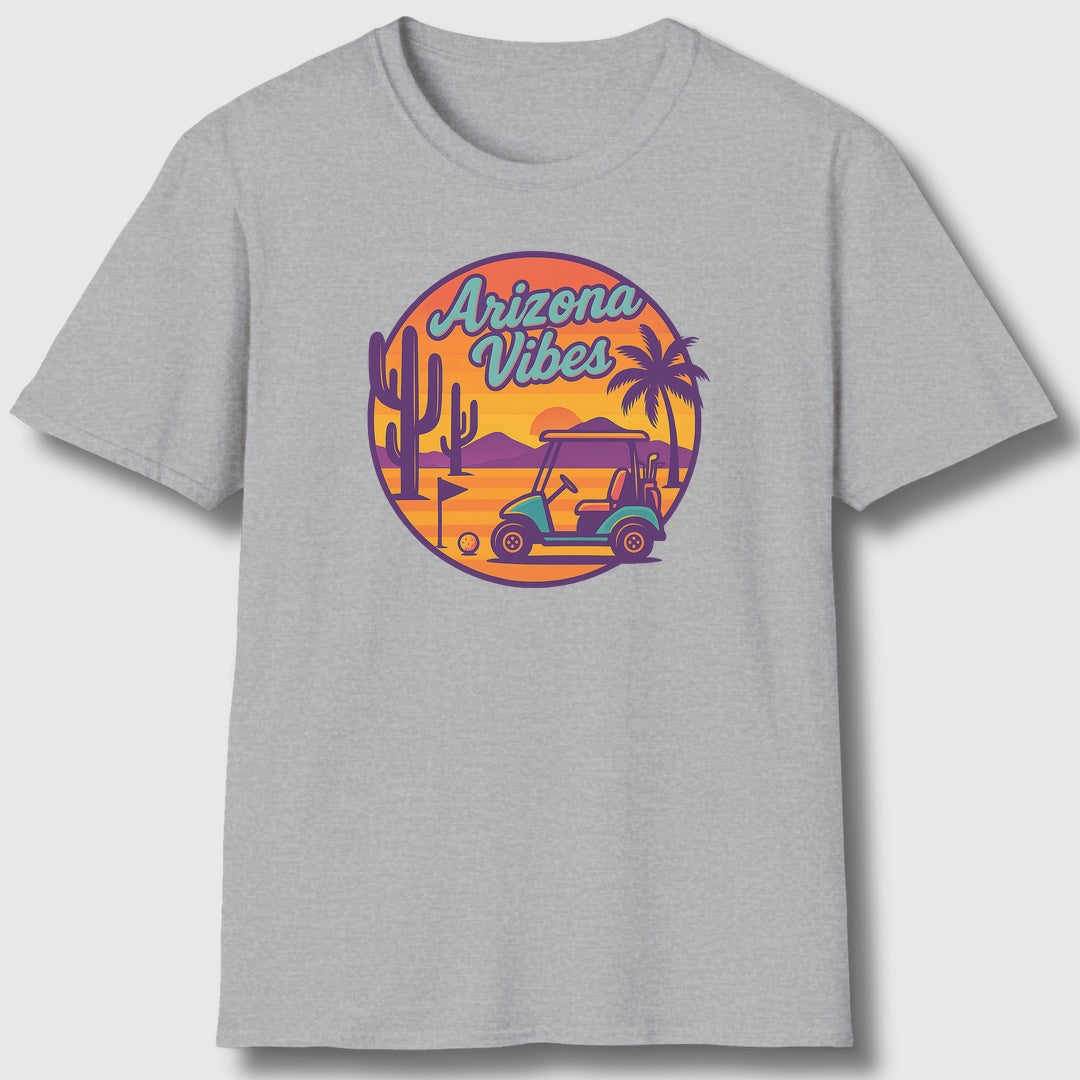 Golf Vibes - Arizona - Desert Edition Golf Destination - Adult Golf T-Shirt in Athletic Heather