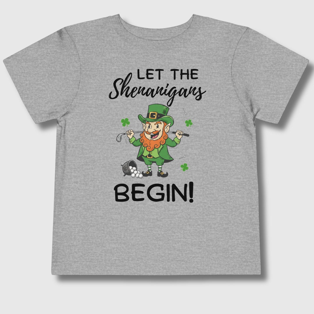 Let The Shenanigans Begin - Toddler Golf T-Shirt in Athletic Heather