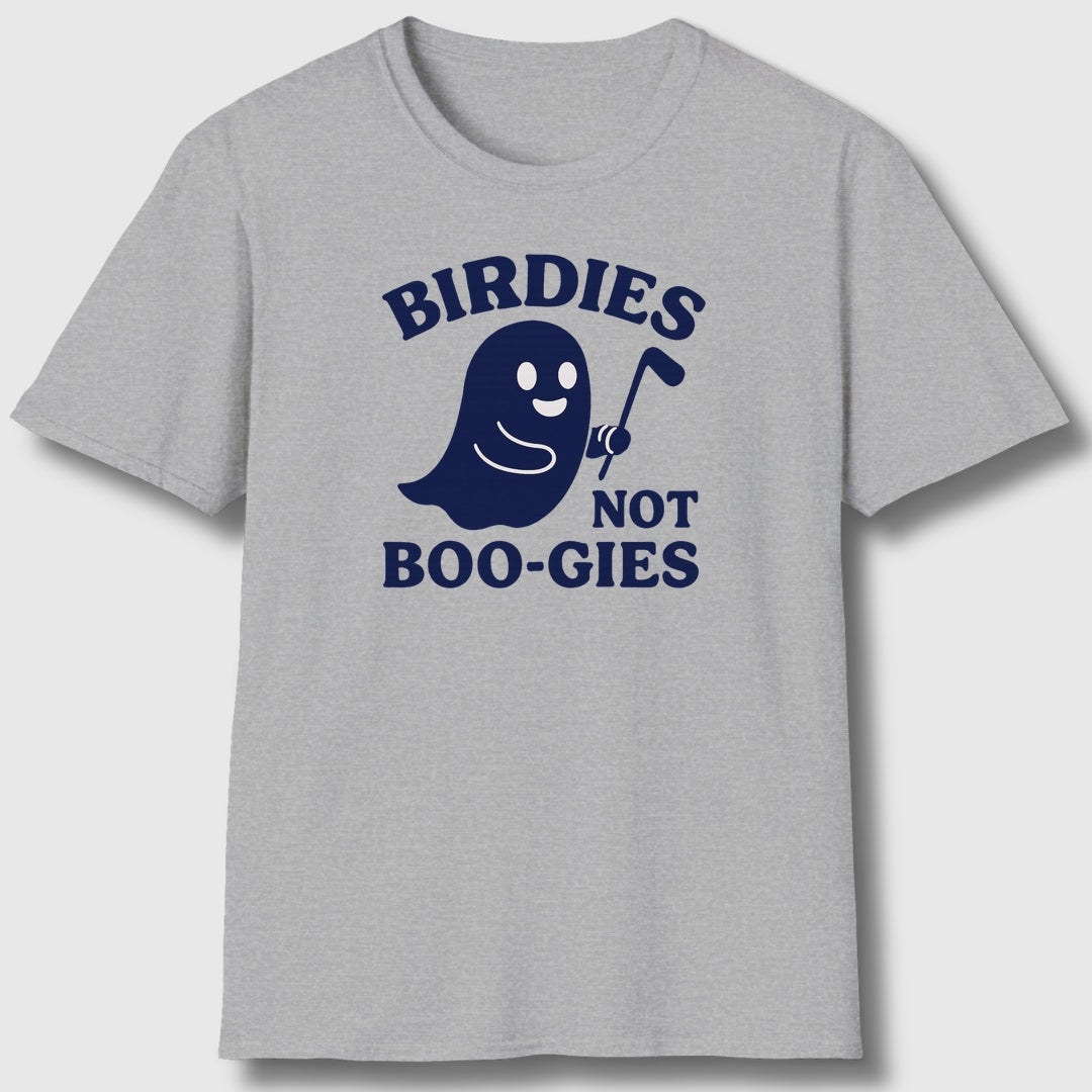 Birdies not BOO-GIES - Adult Golf T-Shirt in Athletic Heather