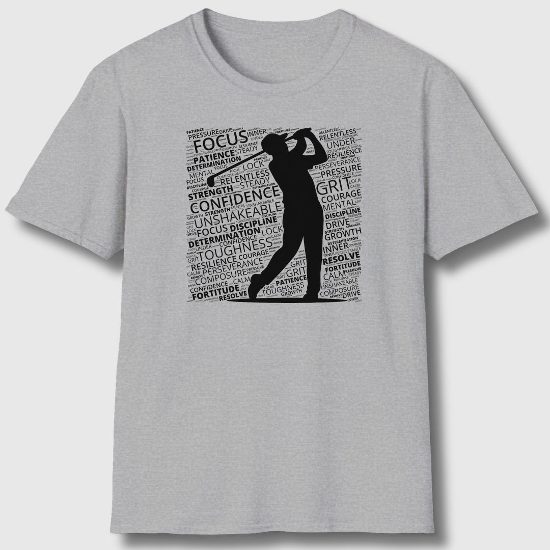 Unleash Your Mental Game (Male) - Adult Golf T-Shirt in Athletic Heather