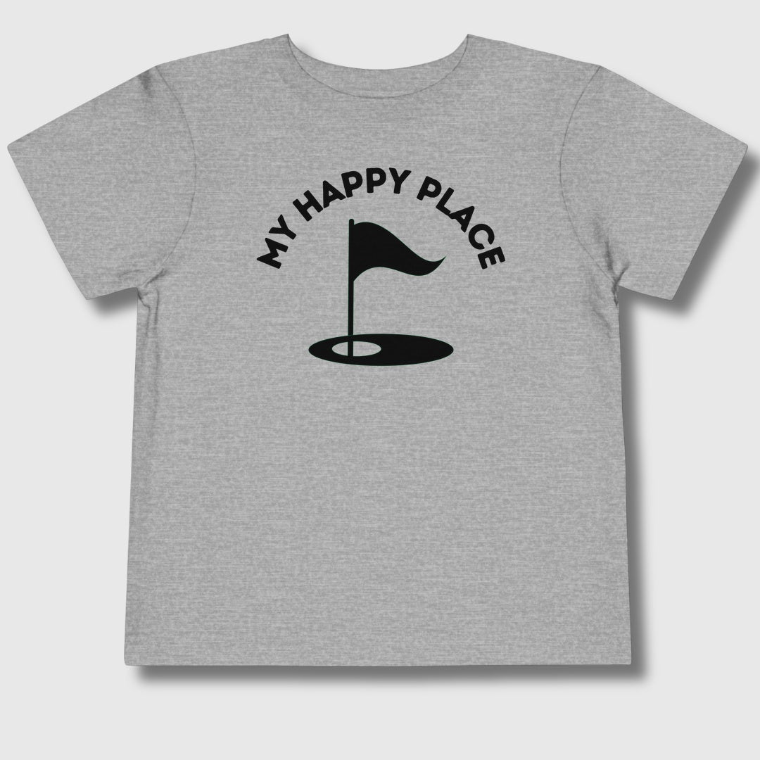 My Happy Place - Toddler Golf T-Shirt in Athletic Heather