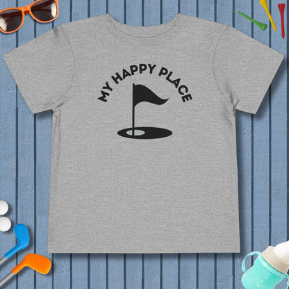 My Happy Place - Toddler Golf T-Shirt in Athletic Heather