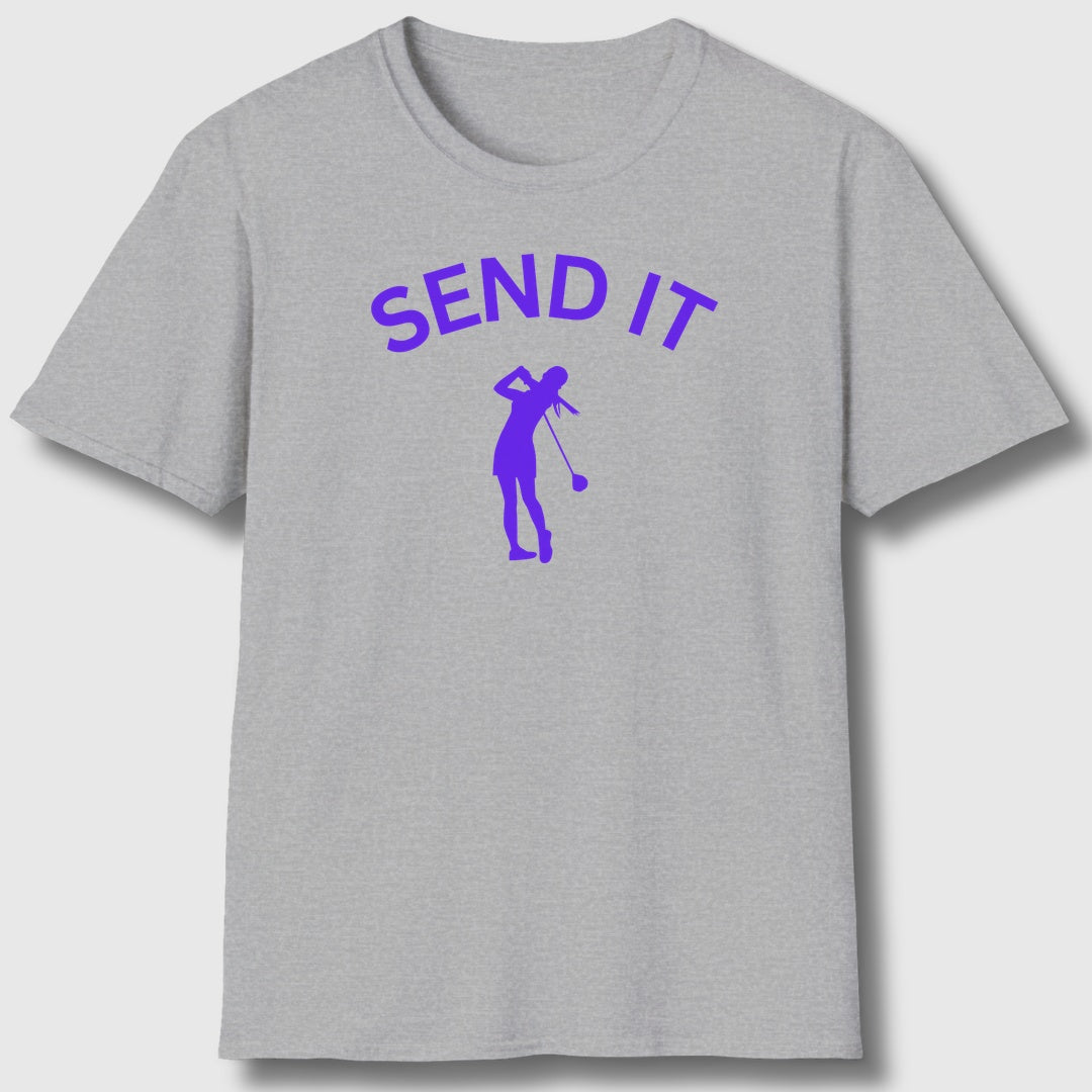 SEND IT (Female) - Adult Golf T-Shirt in Athletic Heather