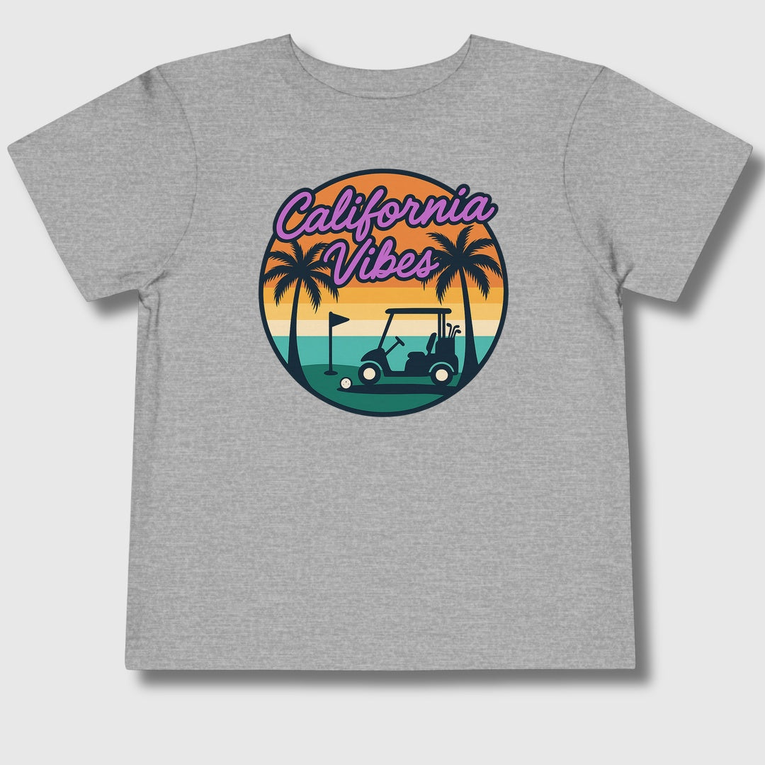 Golf Vibes - California Coast Edition - Toddler Golf T-Shirt in Athletic Heather