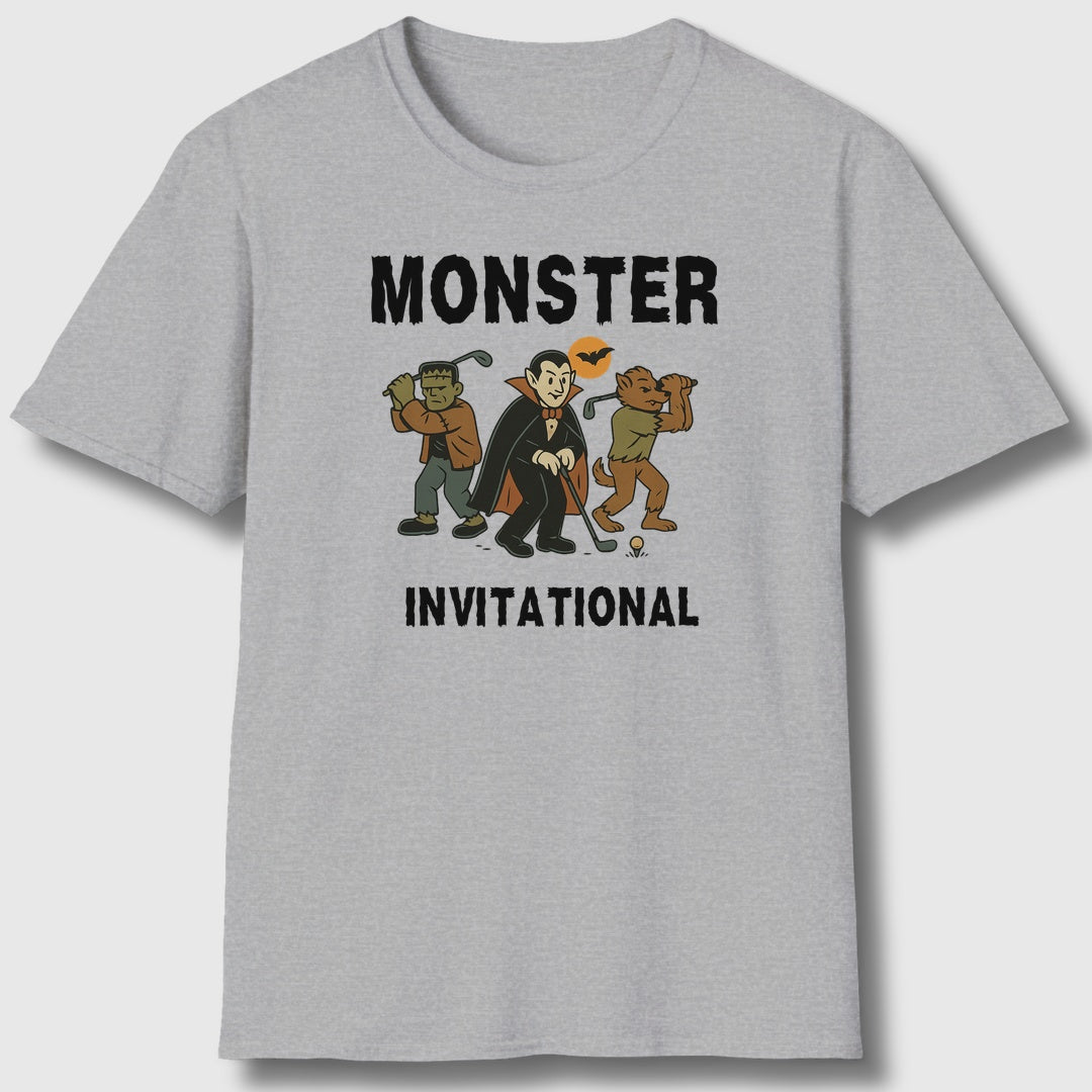 Monster Invitational - Adult Golf T-Shirt in Athletic Heather