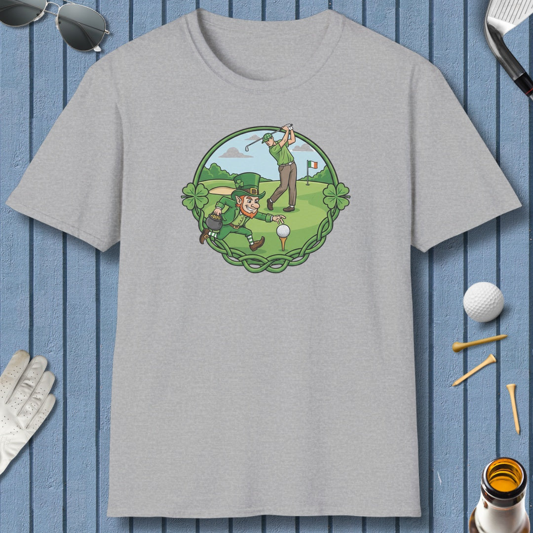 The Leprechaun Stole My Ball! - Adult Golf T-Shirt in Sport Grey