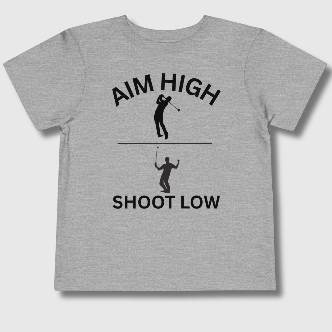Aim High - Shoot Low (Male) - Toddler Golf T-Shirt in Athletic Heather